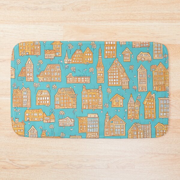 Item preview, Cheerful Fantastic Whimsical Urban Townscape Pattern designed and sold by thejoyker1986.
