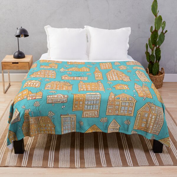 Item preview, Cheerful Fantastic Whimsical Urban Townscape Pattern designed and sold by thejoyker1986.