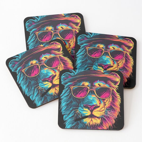Item preview, Colourful Gangster lion design designed and sold by AeroAesthetics.