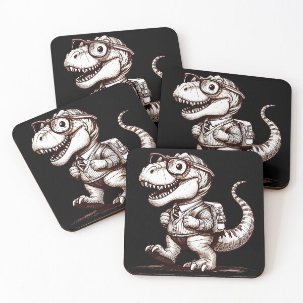Item preview, Cute black and white Tyarannosaurus Go To School designed and sold by TomFrontierArt.
