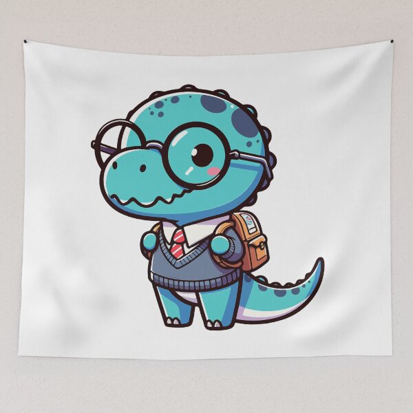 Item preview, Kawaii Tyarannosaurus Go To School designed and sold by TomFrontierArt.