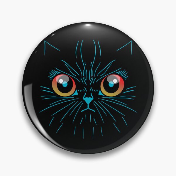 Item preview, The head of an angry cat drawn with a blue line designed and sold by HarridanCreates.