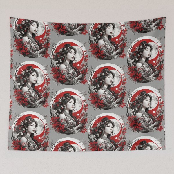 Item preview, Portrait of a girl in Japanese style designed and sold by ArtBoom73.