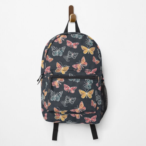 Item preview, Geometric butterfly pattern on dark background designed and sold by FloralZoo.