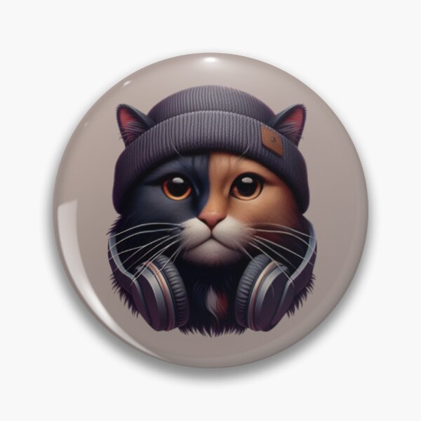 Item preview,  Tortie Cat with Hat and Headphones designed and sold by printmala.