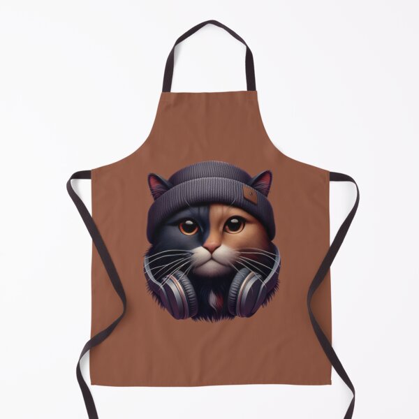 Item preview, Tortie Cat with Hat and Headphones designed and sold by printmala.