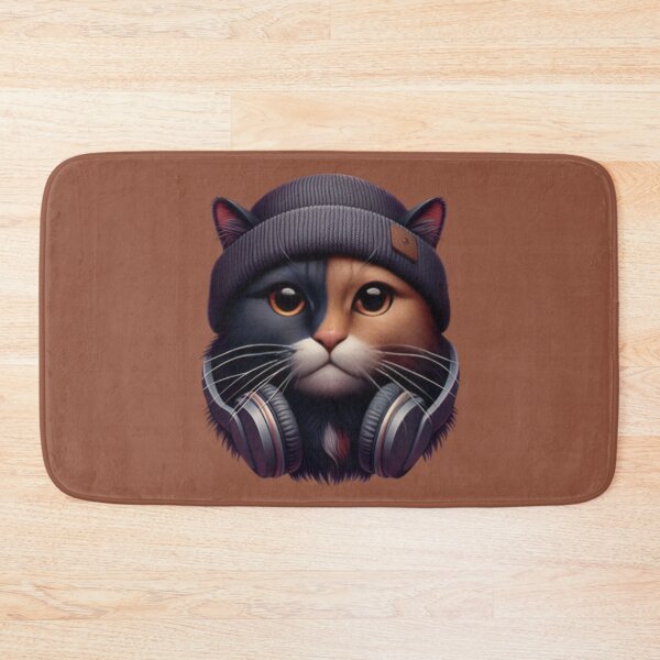Item preview,  Tortie Cat with Hat and Headphones designed and sold by printmala.