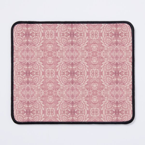 Artikelvorschau, Paloma verblasster Vintage-Blumendamast in altrosafarbenem und cremefarbenem Stoff entworfen und verkauft von Piccolo Fiore Prints.