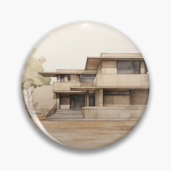 Item preview, Mid-century Style Building Watercolor designed and sold by PigmentPulse.