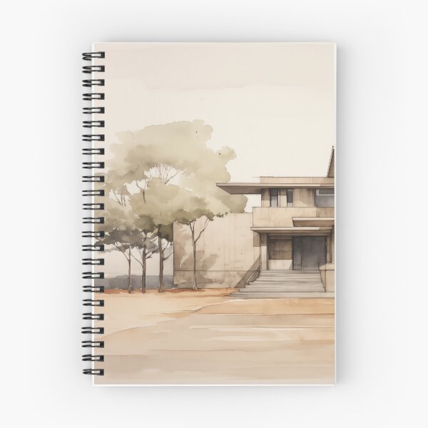 Item preview, Mid-century Style Building Watercolor designed and sold by PigmentPulse.