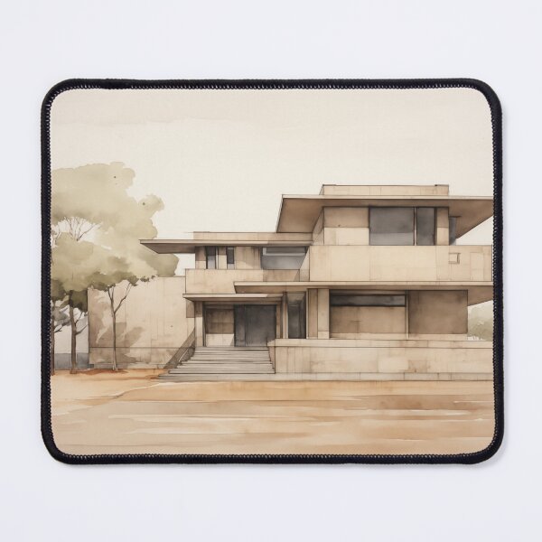 Item preview, Mid-century Style Building Watercolor designed and sold by PigmentPulse.