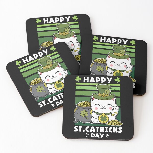 Item preview, Happy St Catricks day - Shamrock Cat St. Patrick's Day Gift designed and sold by JUSTBEELEGANT.