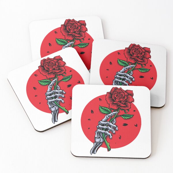 Item preview, Skeletal Elegance: Surreal Hand Holding a Beautifully Blossomed Rose designed and sold by OpsDesing.