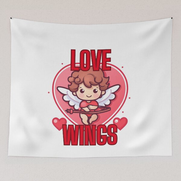 Item preview, cupid with inscription love wings designed and sold by Vilemo.