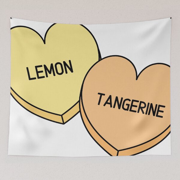 Item preview, Bullet Train - Lemon and Tangerine Candy Hearts designed and sold by humnoo.