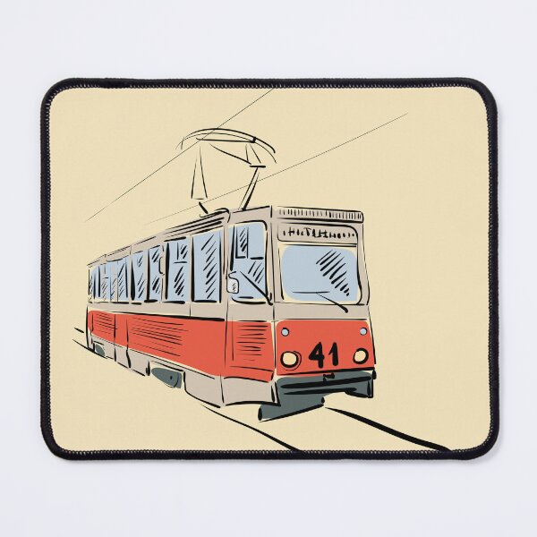 Item preview, Vintage red tram designed and sold by Deepness2023.