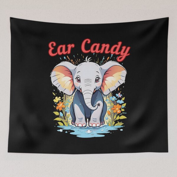 Item preview, Ear Candy colorful elephant designed and sold by ElephantVibes.