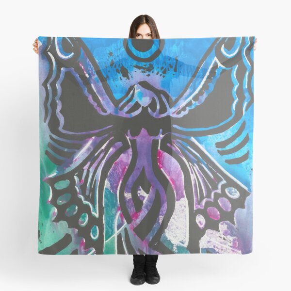 Woman with colorful butterfly wings Scarf