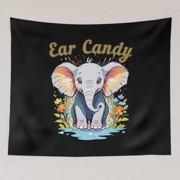 Item preview, Ear Candy elephant face designed and sold by ElephantVibes.