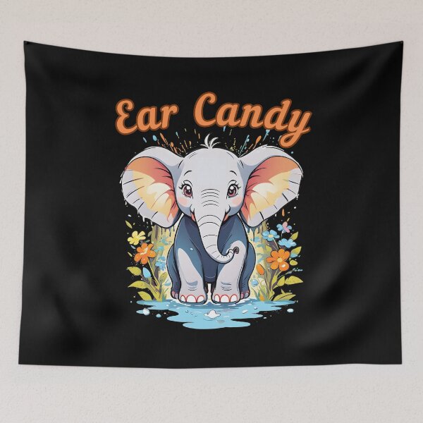 Item preview, Ear Candy elephant portrait designed and sold by ElephantVibes.