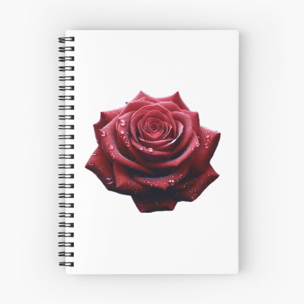 Item preview, red rose with water drops designed and sold by IsaMarina.