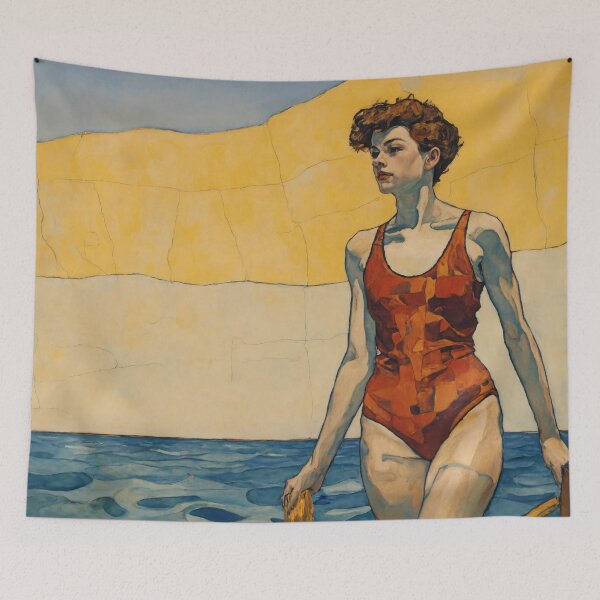 Item preview, Swimmer on the beach designed and sold by Working-Woman.
