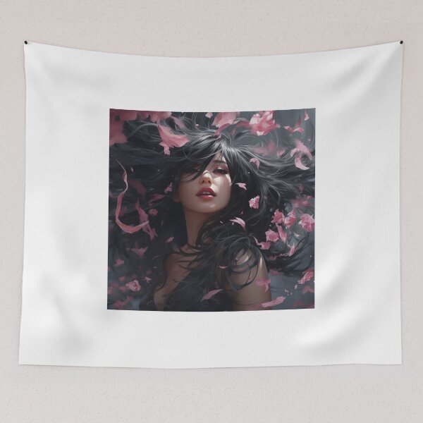Item preview, Asian woman hair got wind designed and sold by Marie Colençon.