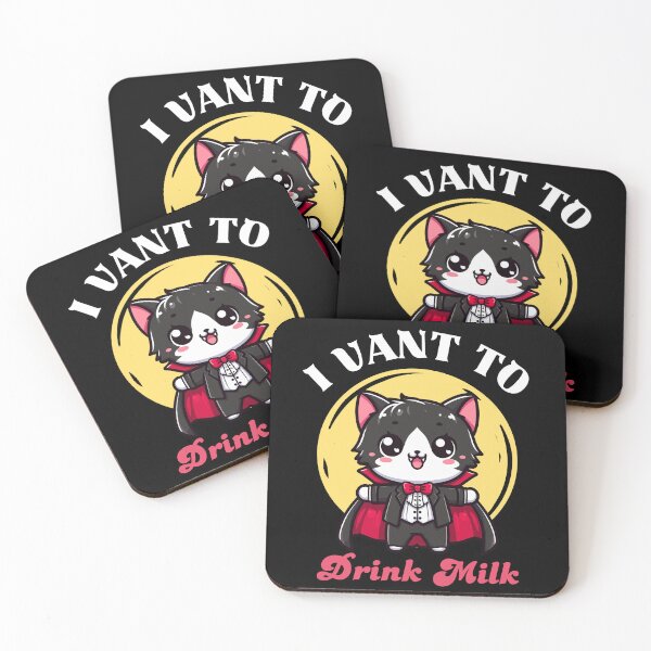Item preview, I Vant To Drink Milk - Dracula Cat designed and sold by Kawaii-n-Spice.