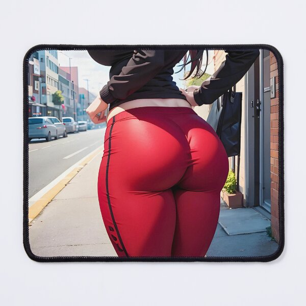 Item preview, Anime girl in Red Yoga pants fitness motivational designed and sold by BorgSpareParts.