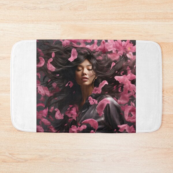 Item preview, Asian woman dressed in black surrounded by flower designed and sold by Marie Colençon.