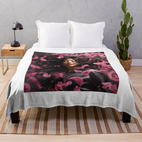 Item preview, Asian woman dressed in black surrounded by flower designed and sold by Marie Colençon.