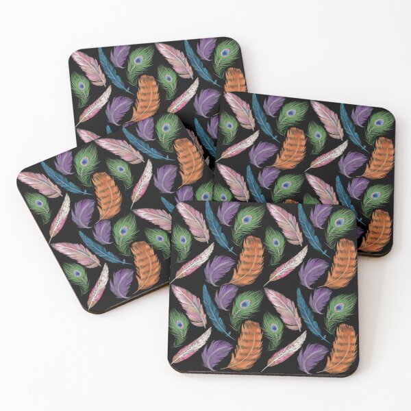 Item preview, The Feathers pattern 1 black designed and sold by AnnCamellia.