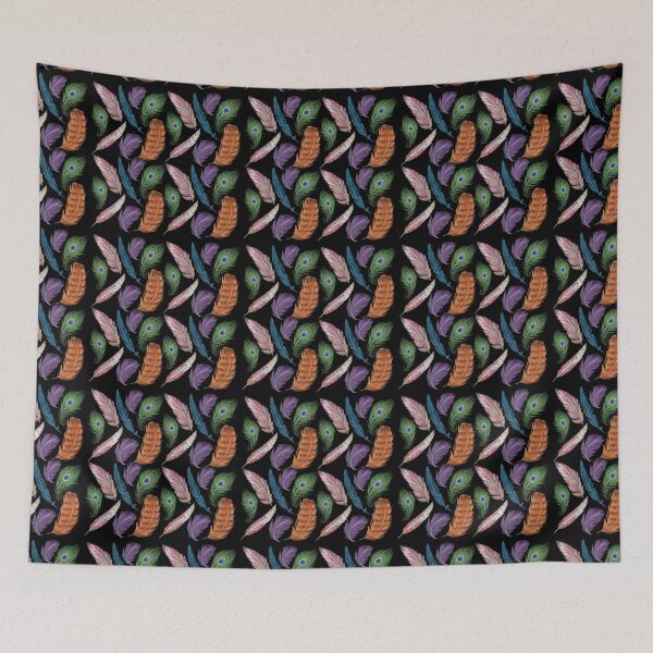 Item preview, The Feathers pattern 1 black designed and sold by AnnCamellia.
