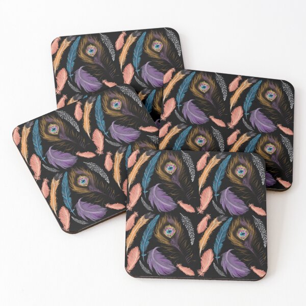 Item preview, The Feathers pattern 2 black designed and sold by AnnCamellia.