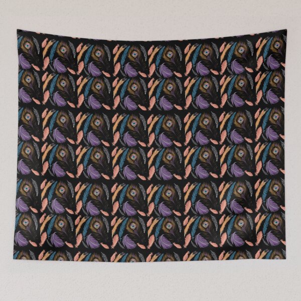 Item preview, The Feathers pattern 2 black designed and sold by AnnCamellia.