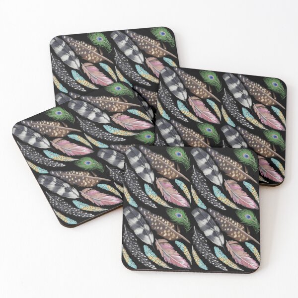 Item preview, The Feathers pattern 3 black designed and sold by AnnCamellia.