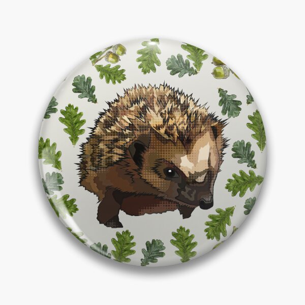 Item preview, Hedgehog with Oak Leaves Acorns by BeeFoxTree (cream) designed and sold by BeeFoxTree.
