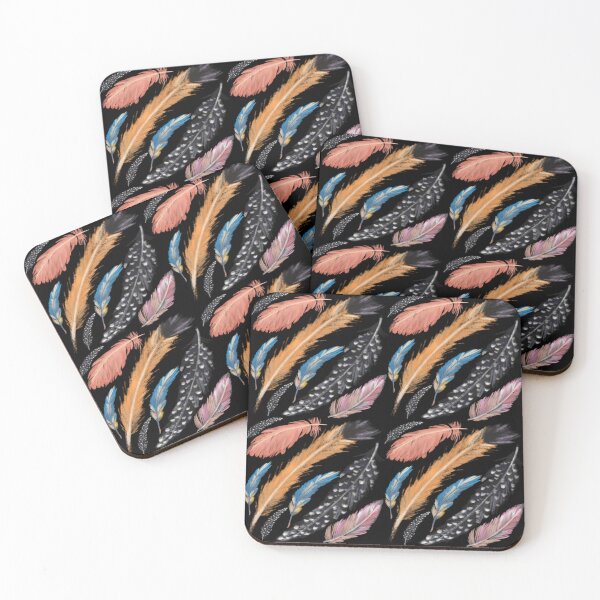 Item preview, The Feathers pattern 4 black designed and sold by AnnCamellia.