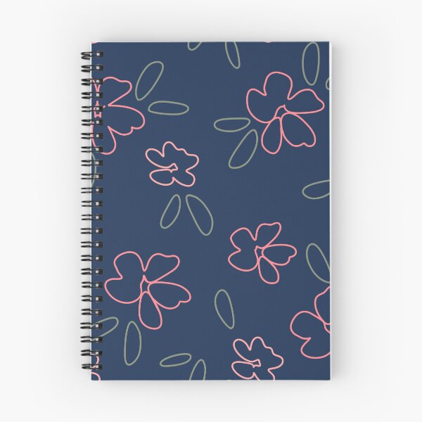Item preview, Floral line art, pink and navy floral, neon floral designed and sold by erinpixie.