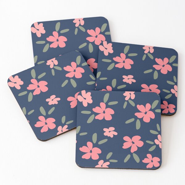 Item preview, Floral, navy and pink flowers, loose floral design designed and sold by erinpixie.