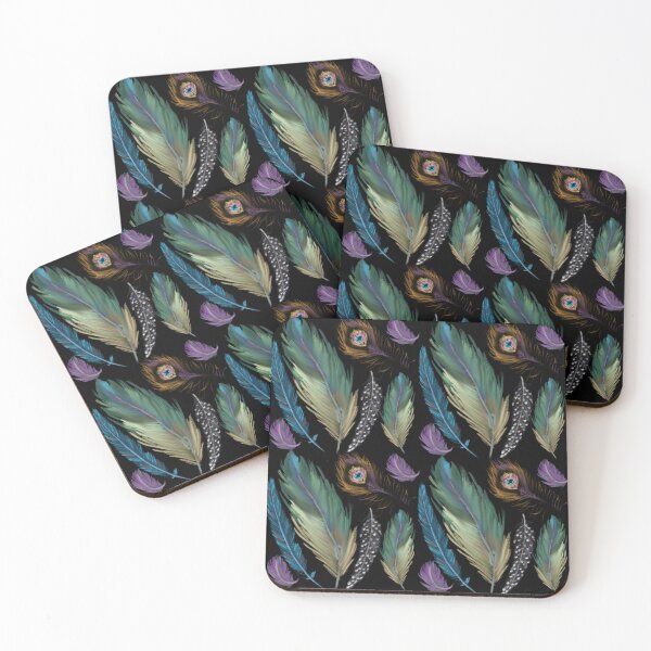 Item preview, The Feathers pattern 5 black designed and sold by AnnCamellia.