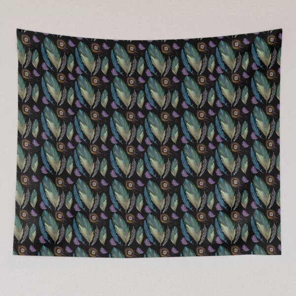 Item preview, The Feathers pattern 5 black designed and sold by AnnCamellia.