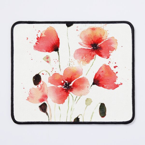 Item preview, Watercolor painting of Beautiful loose poppies designed and sold by Prachi Burathoki.