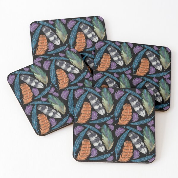 Item preview, The Feathers pattern 7 black designed and sold by AnnCamellia.
