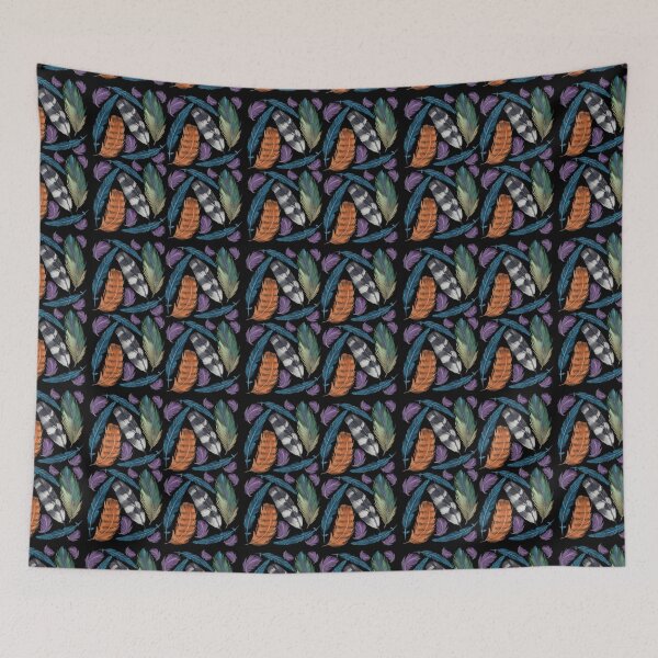 Item preview, The Feathers pattern 7 black designed and sold by AnnCamellia.