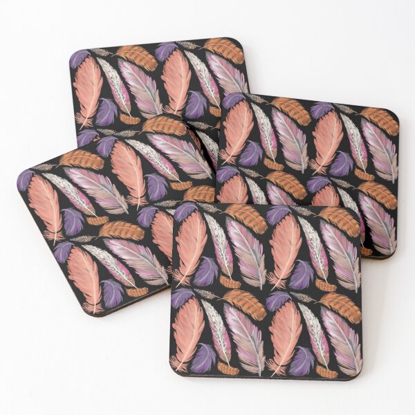 Item preview, The Feathers pattern 9 black designed and sold by AnnCamellia.