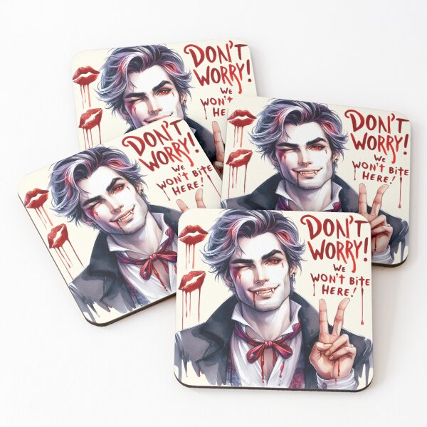 Item preview, Hot Vampire with Funny Romantic quote don't worry we won't bite here designed and sold by Power Phoenix.