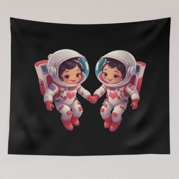 Item preview, Cute Astronaut Couple in Space designed and sold by BaisaStudio.