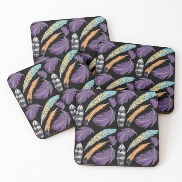 Item preview, The Feathers pattern 10 black designed and sold by AnnCamellia.
