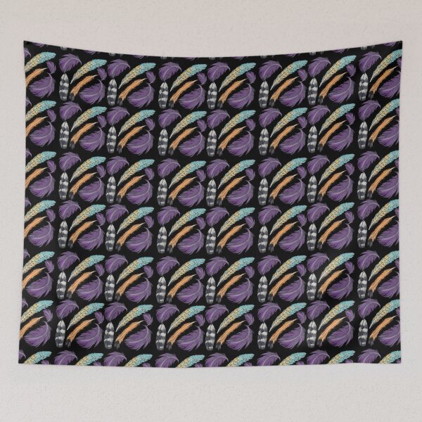 Item preview, The Feathers pattern 10 black designed and sold by AnnCamellia.